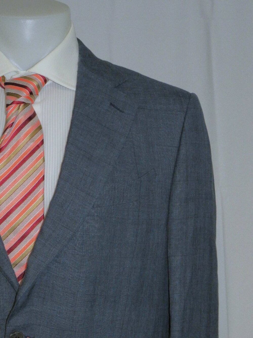 Ermenegildo Zegna Premium Exclusively Blue Plaid Silk Blend Two Button Suit 42R